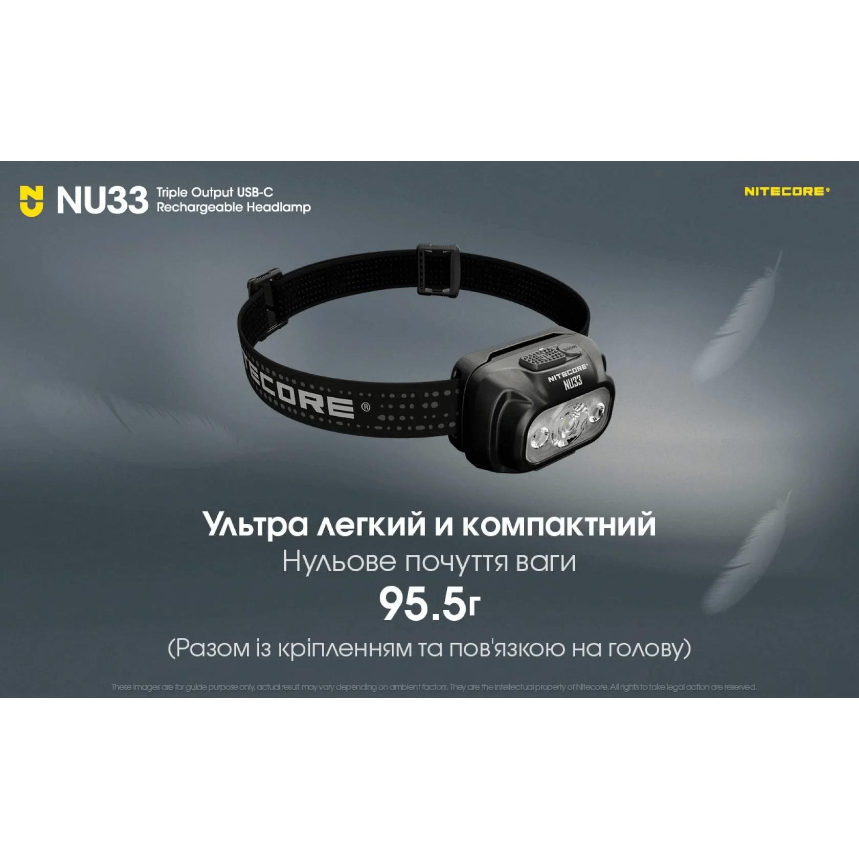 Фонарь налобный Nitecore NU33 (700 люмен, красный свет) - фото 15