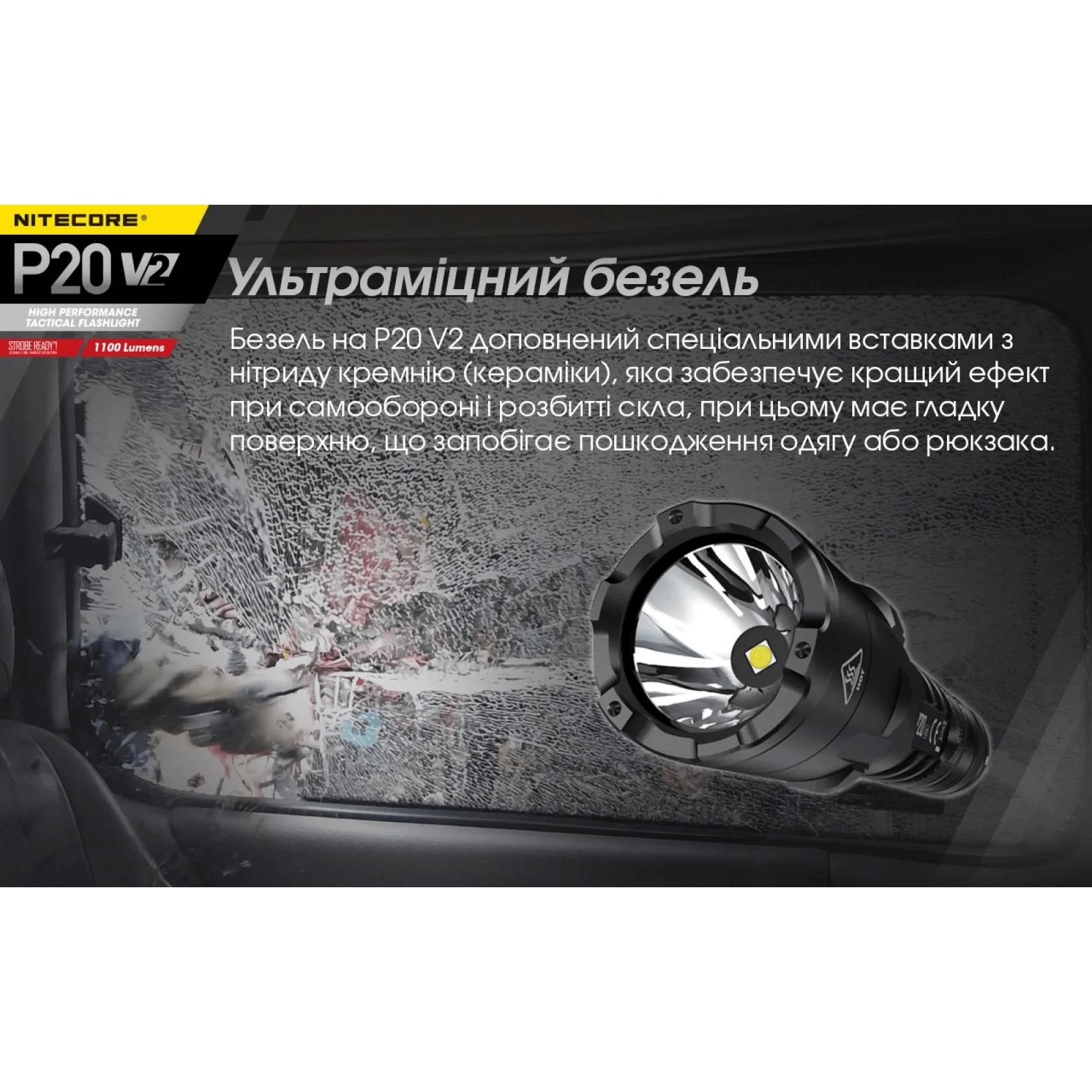 Фонарь тактический Nitecore P20 v2 (Сree  XP-L2 V6, 1100 люмен, без аккумулятора) - фото 12