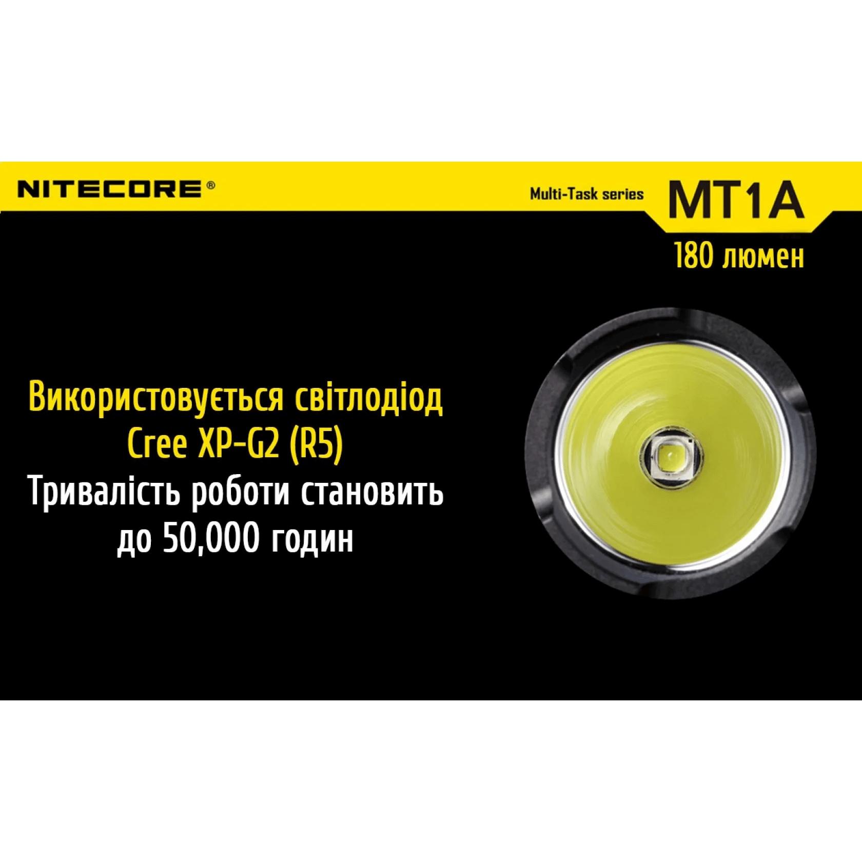Фонарь карманный Nitecore MT1A (Cree XP-G2 R5, 180 люмен, без аккумулятора) - фото 5